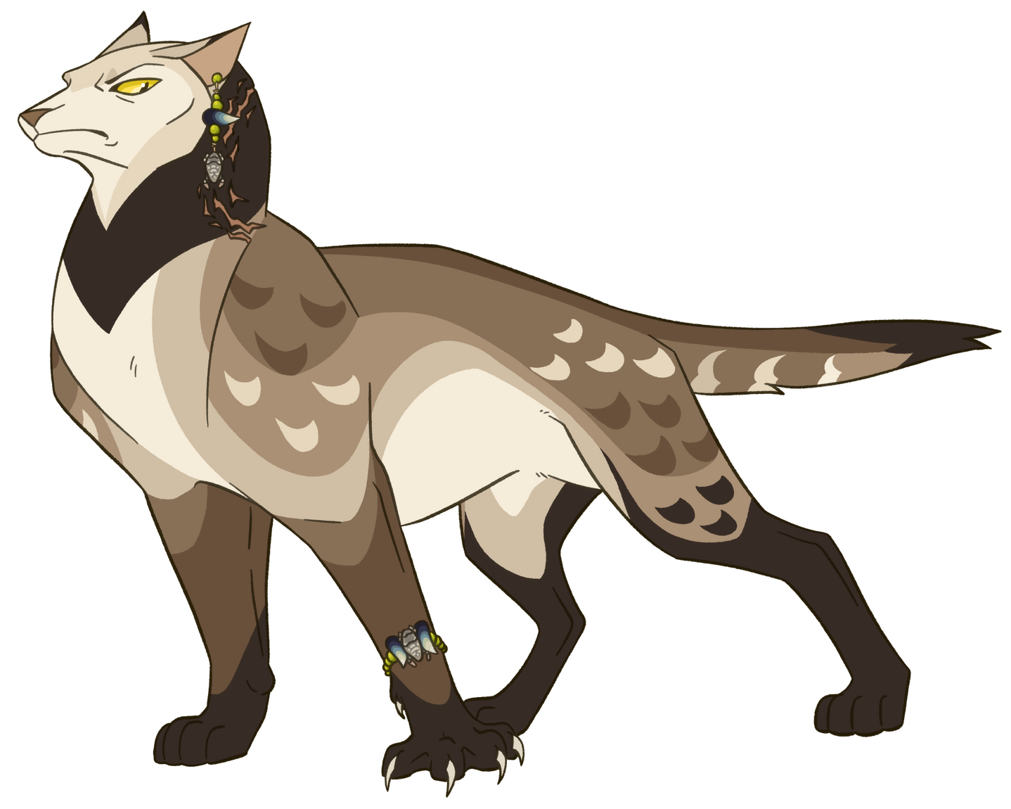A sketched halfbody of an anthropomorphic coahuilaceratops, wearing a black T-shirt, pale jeans, and a pearl necklace. She wears piercings on her frill and nose horn.